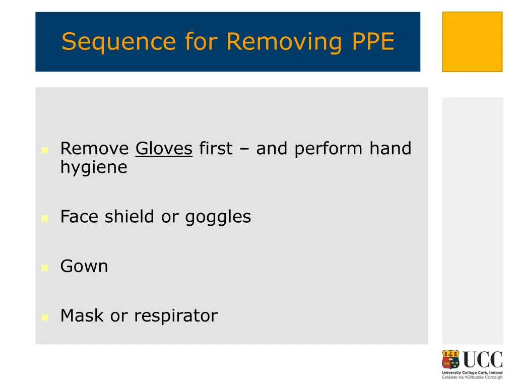 sequence for removing ppe