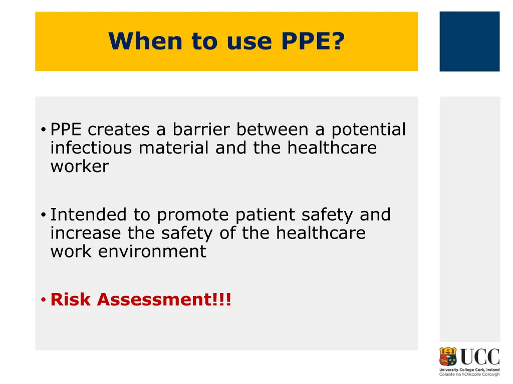 when to use ppe