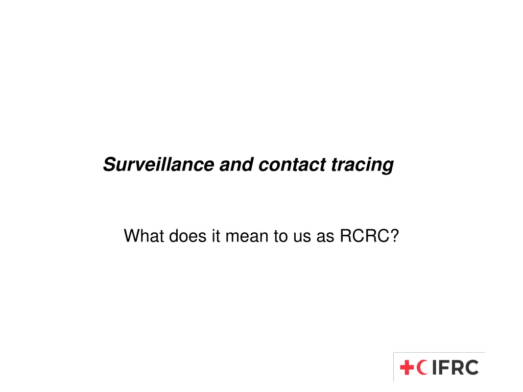 surveillance and contact tracing