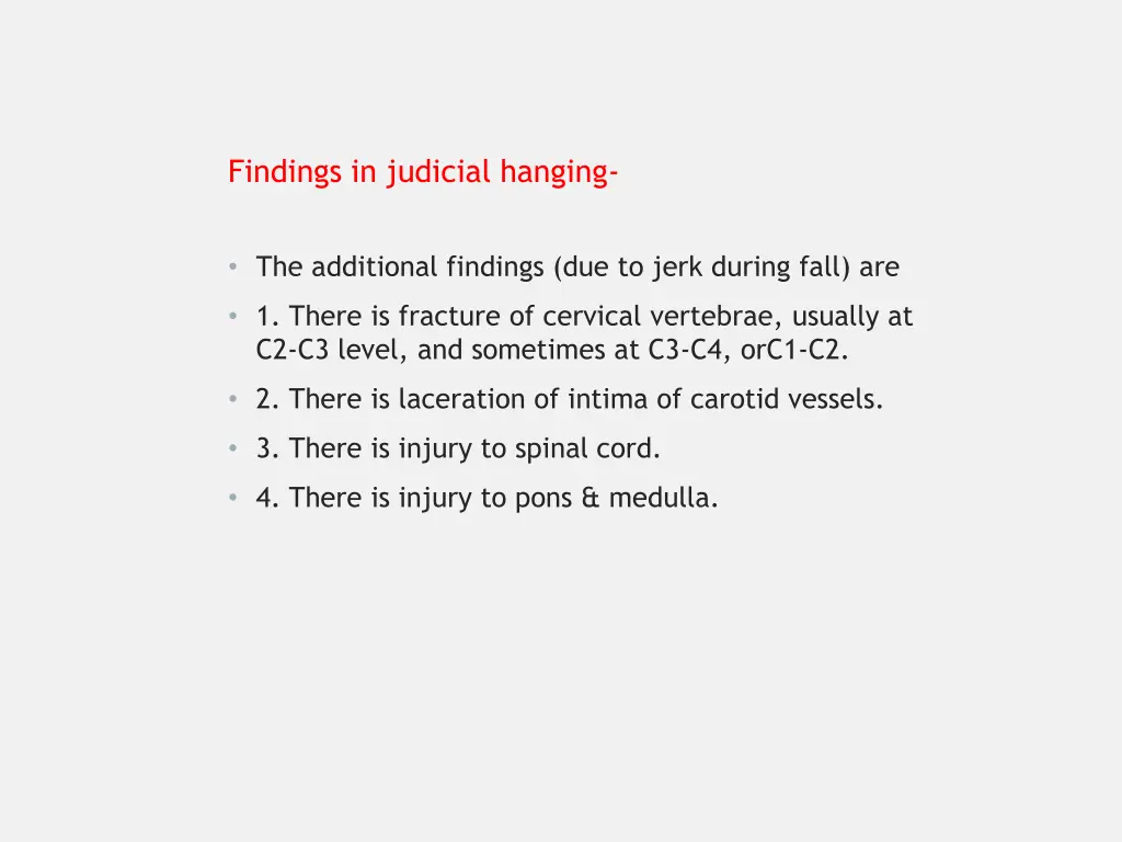 findings in judicial hanging