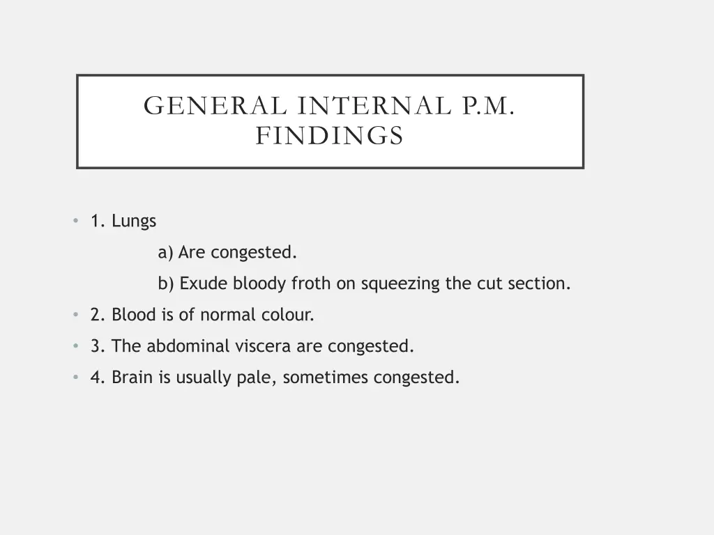 general internal p m findings