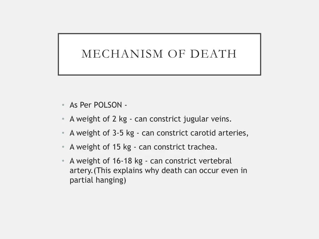 mechanism of death