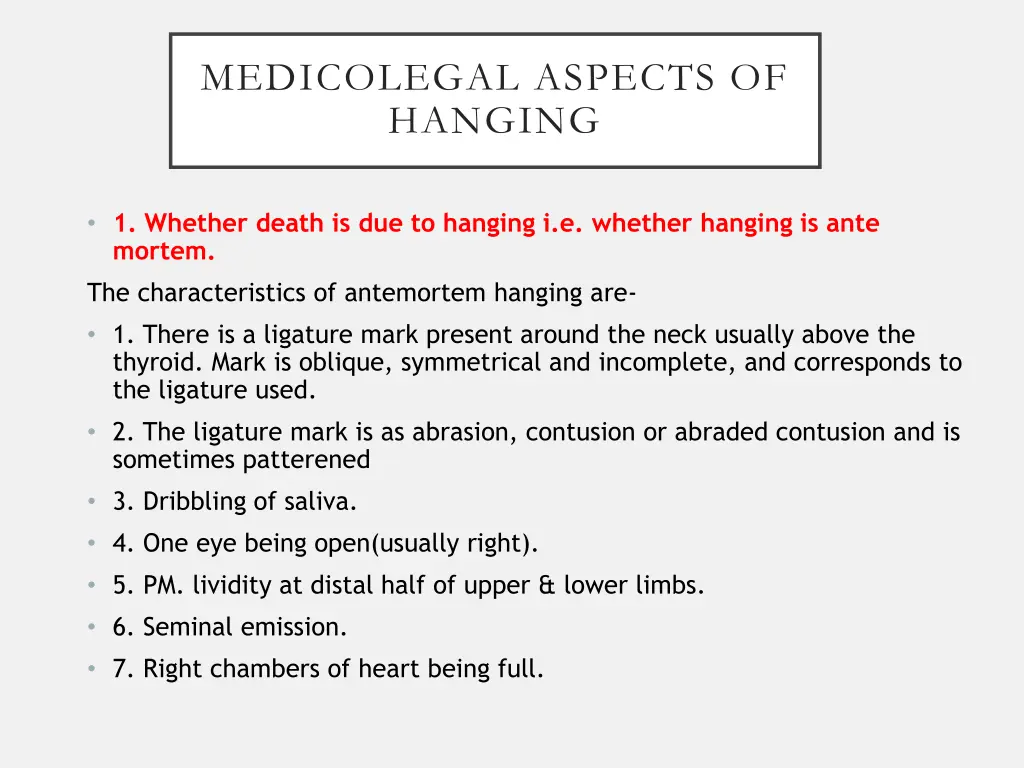 medicolegal aspects of hanging