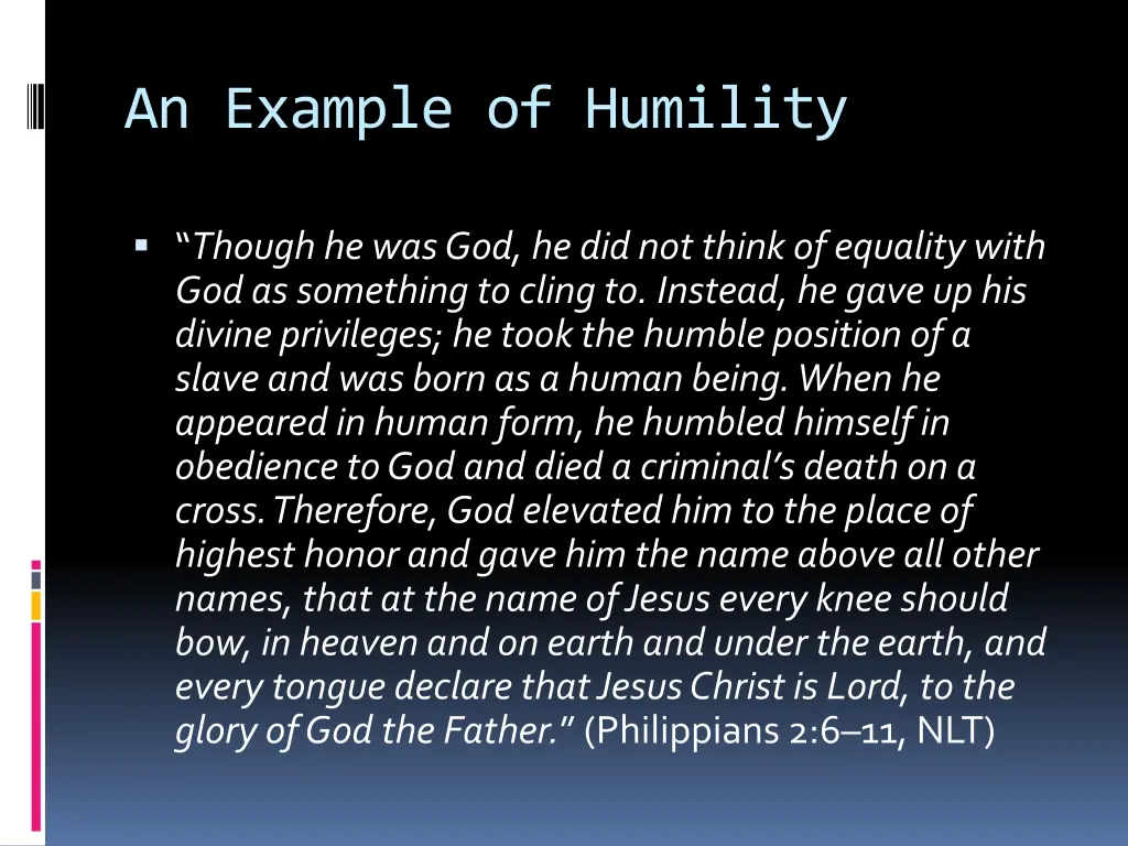 an example of humility