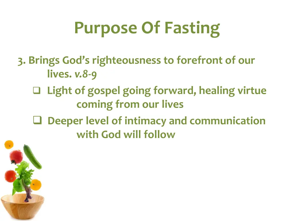 purpose of fasting 1