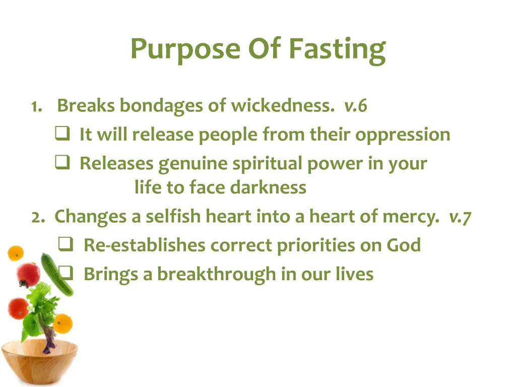 purpose of fasting