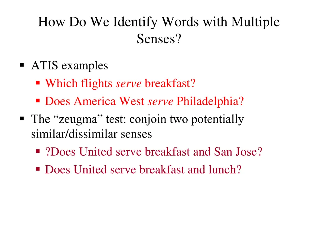 how do we identify words with multiple senses