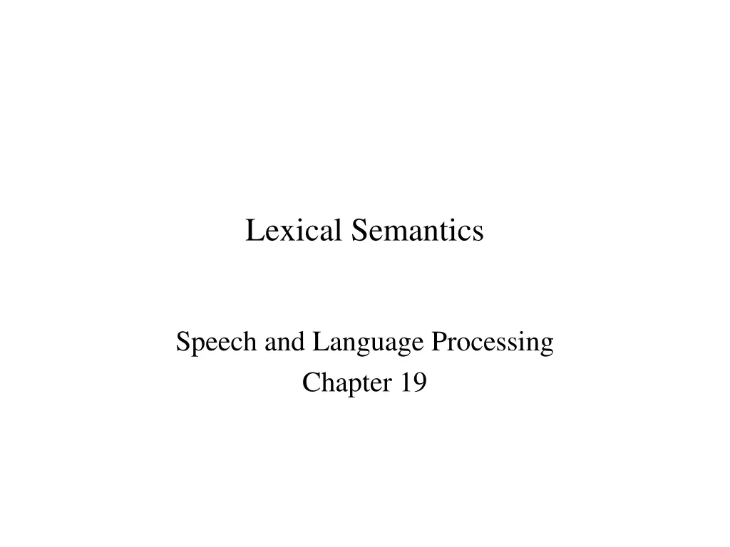lexical semantics