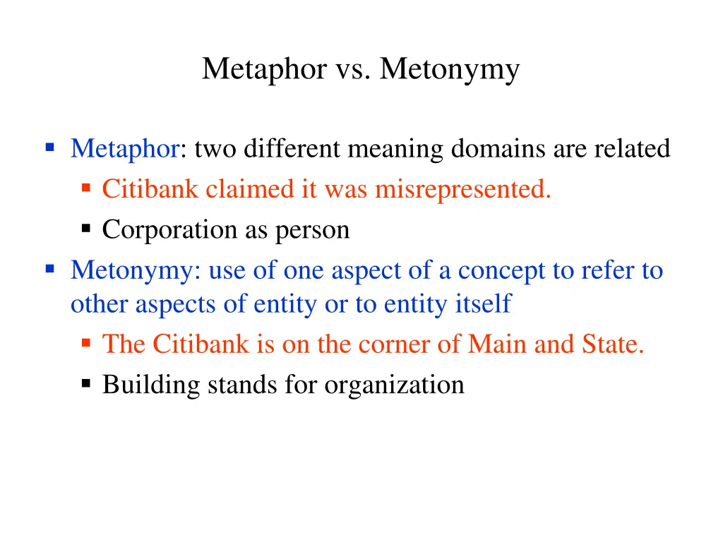 metaphor vs metonymy