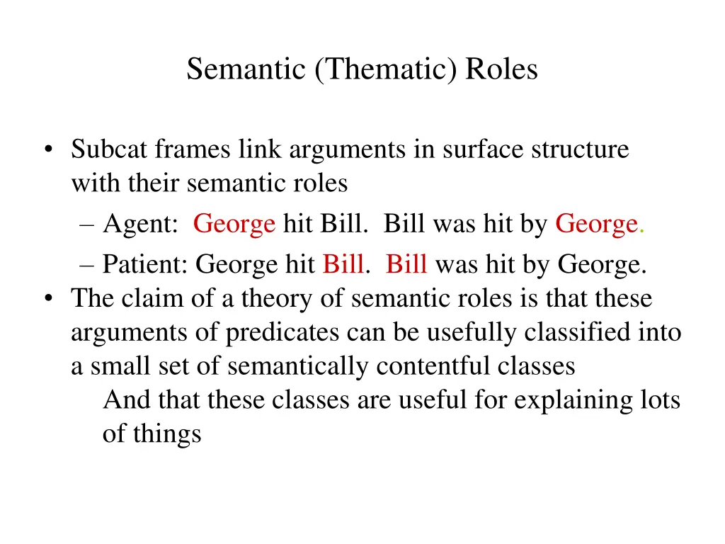 semantic thematic roles