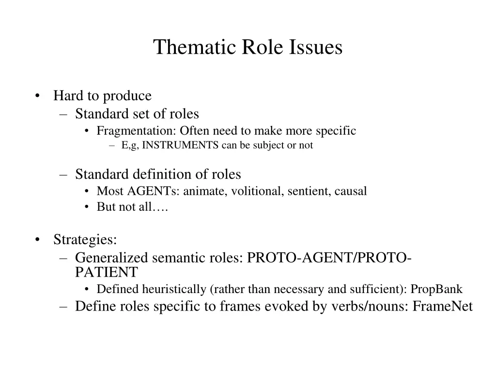 thematic role issues