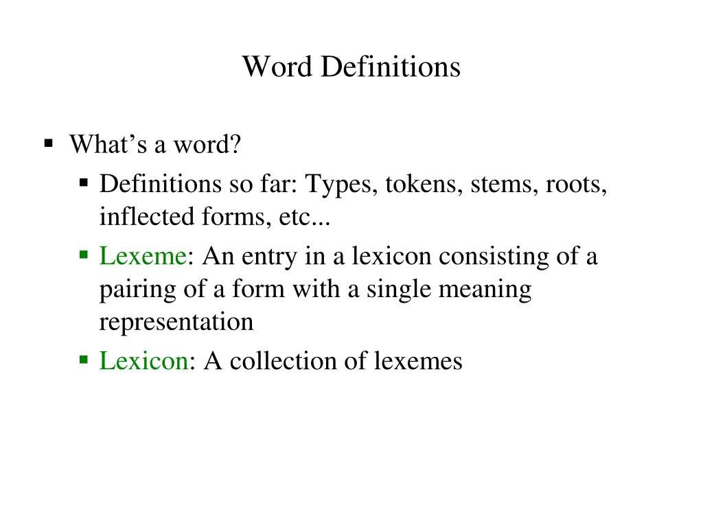 word definitions