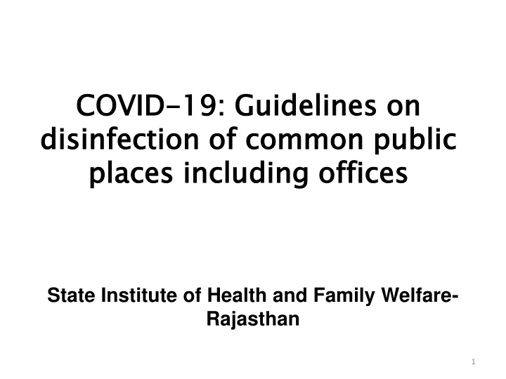 covid disinfection of common public places