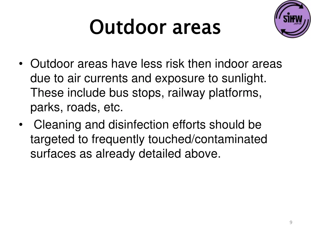 outdoor areas