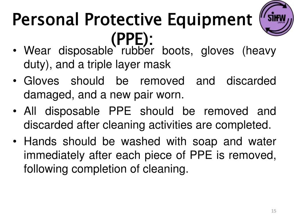 personal protective equipment ppe wear disposable