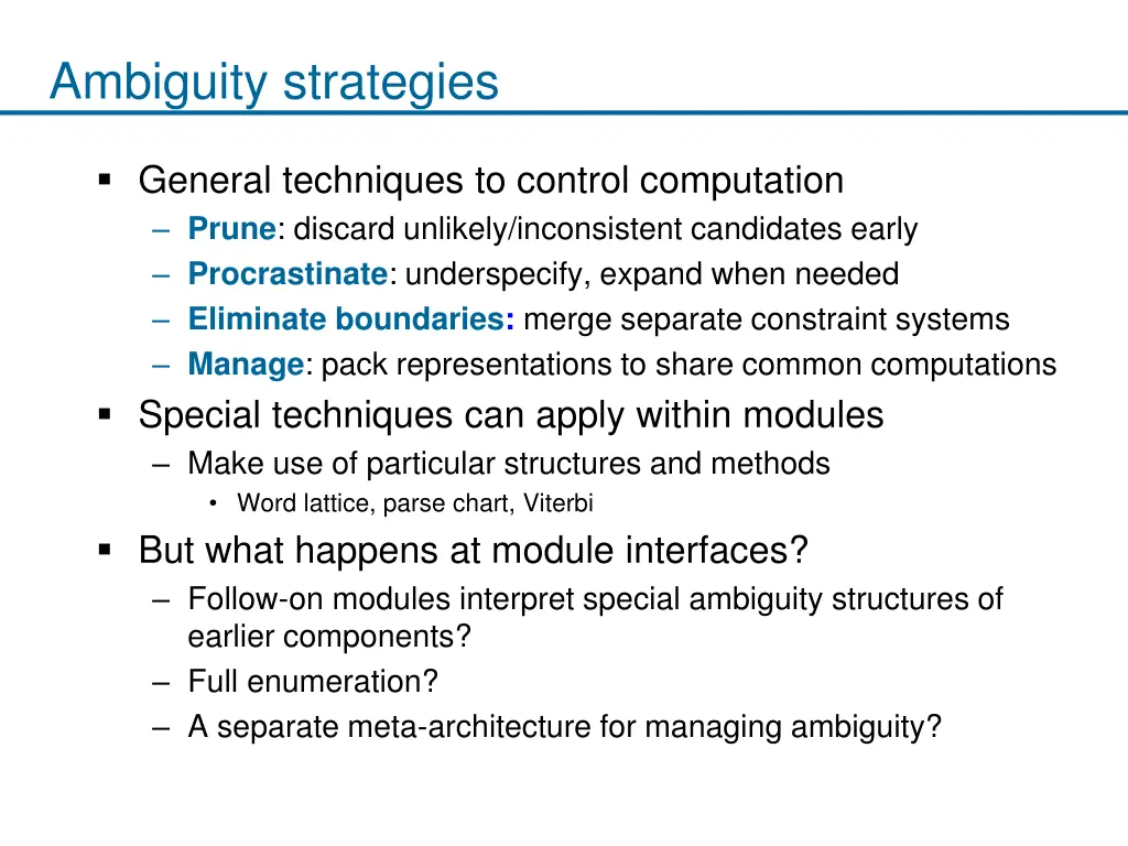 ambiguity strategies