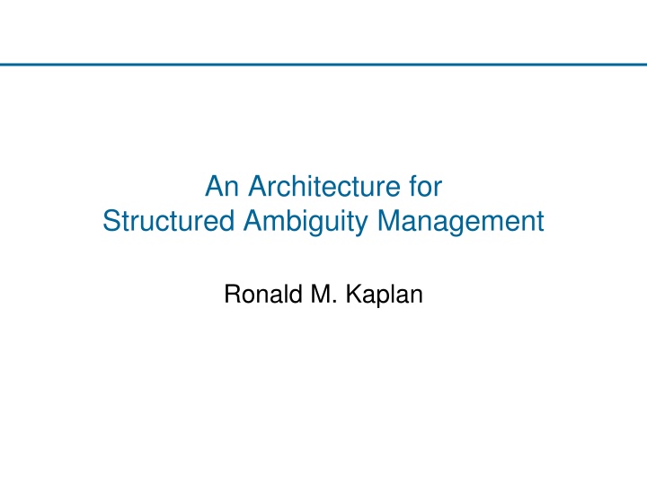 an architecture for structured ambiguity