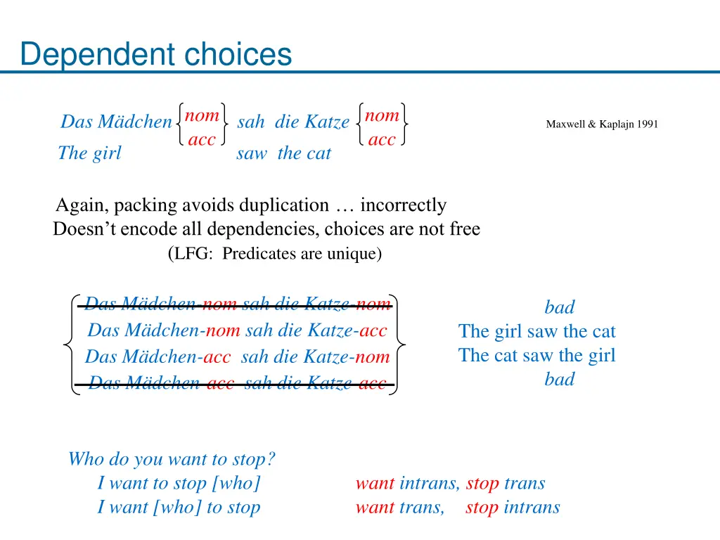 dependent choices