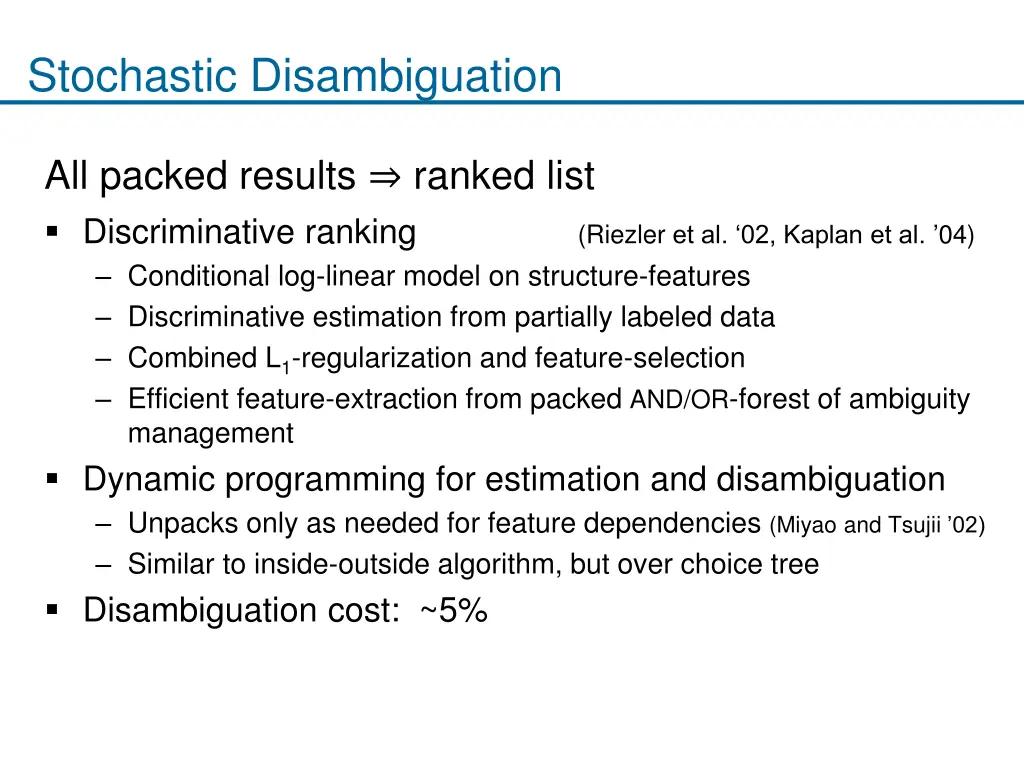 stochastic disambiguation