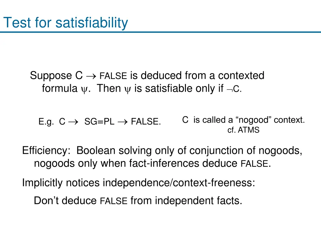 test for satisfiability