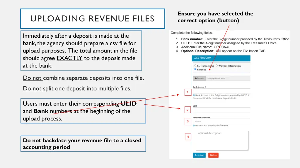 ensure you have selected the correct option button