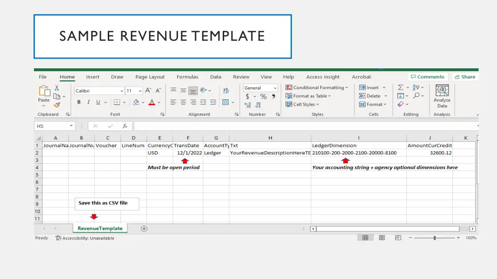 sample revenue template