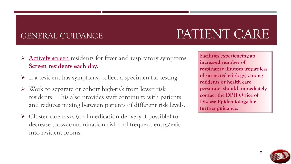 general guidance patient care