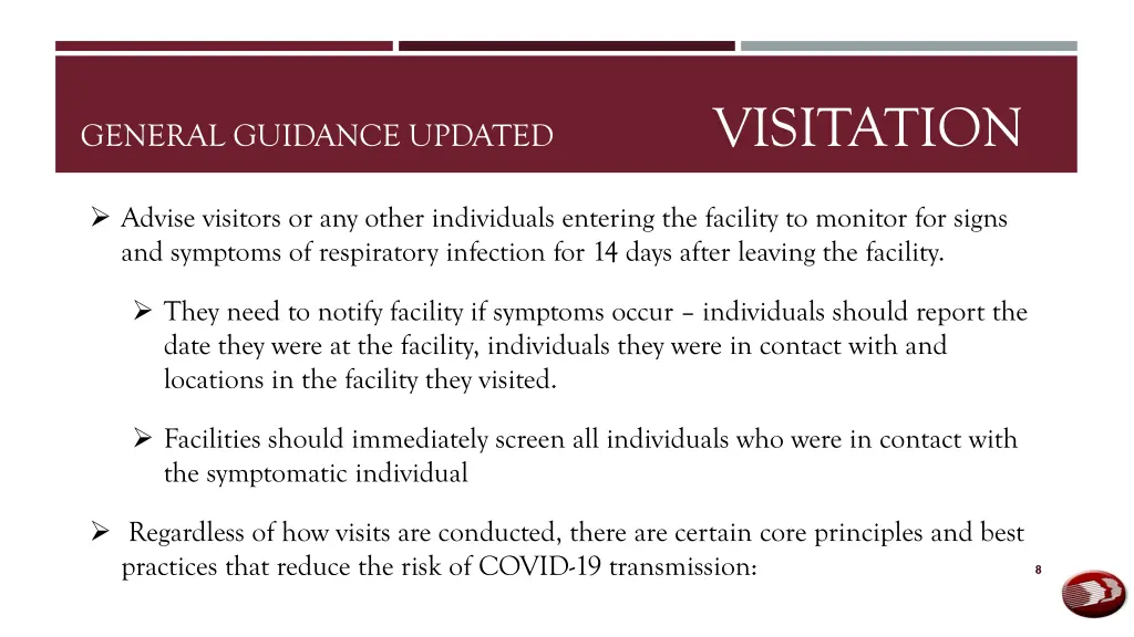 general guidance updated visitation 1