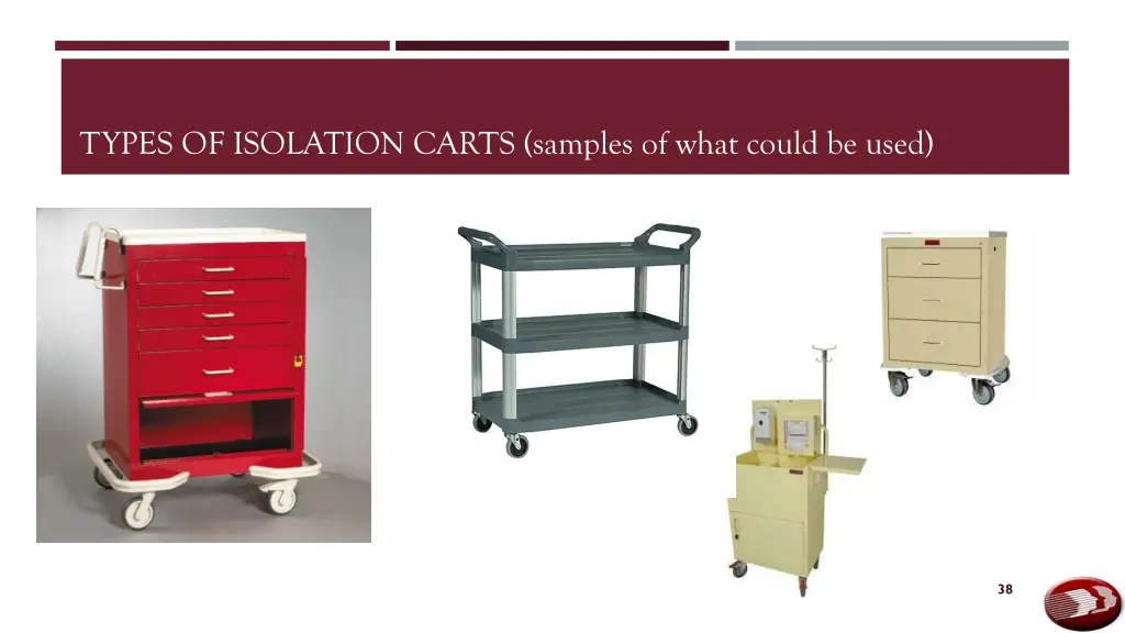 types of isolation carts samples of what could