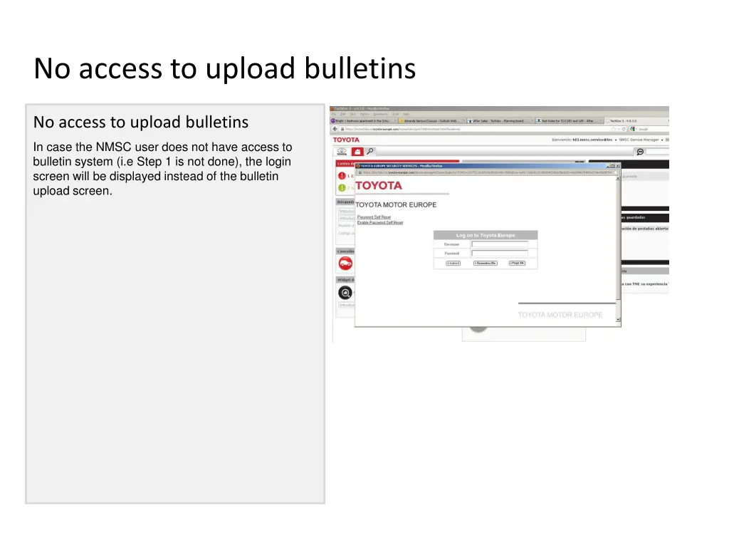 no access to upload bulletins