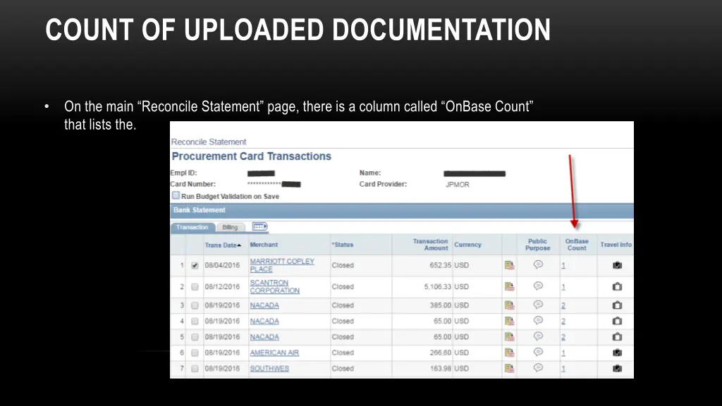 count of uploaded documentation