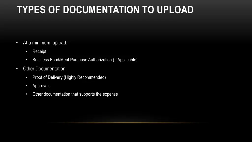 types of documentation to upload