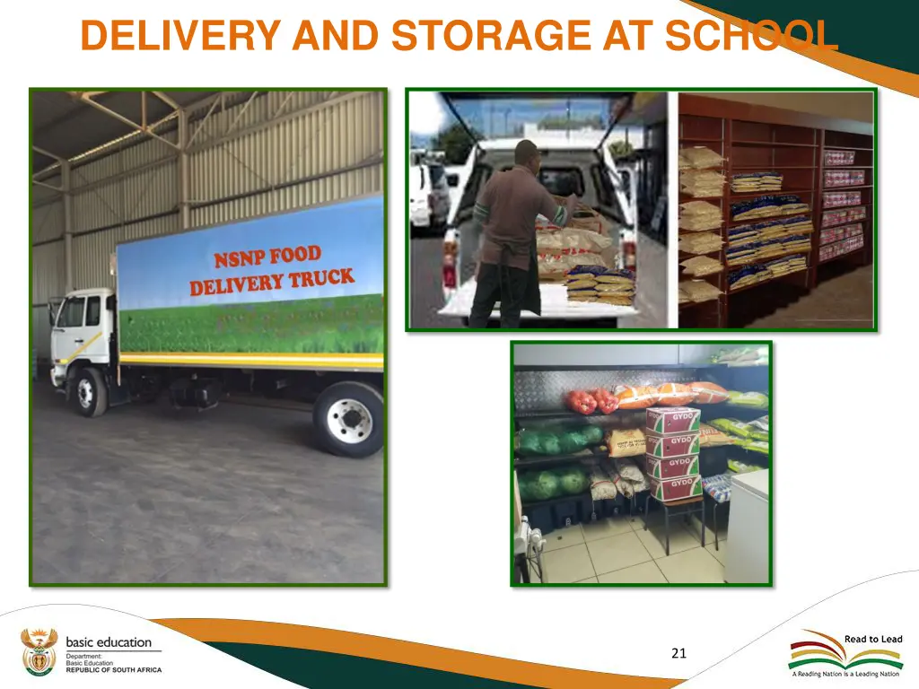 delivery and storage at school