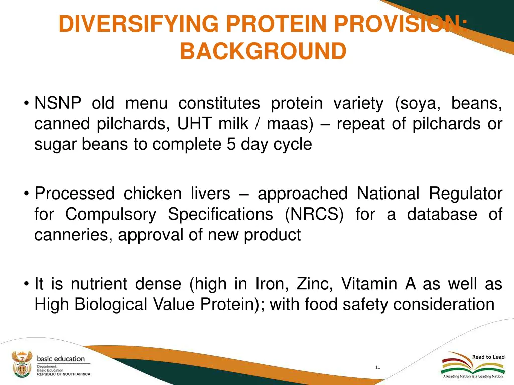 diversifying protein provision background