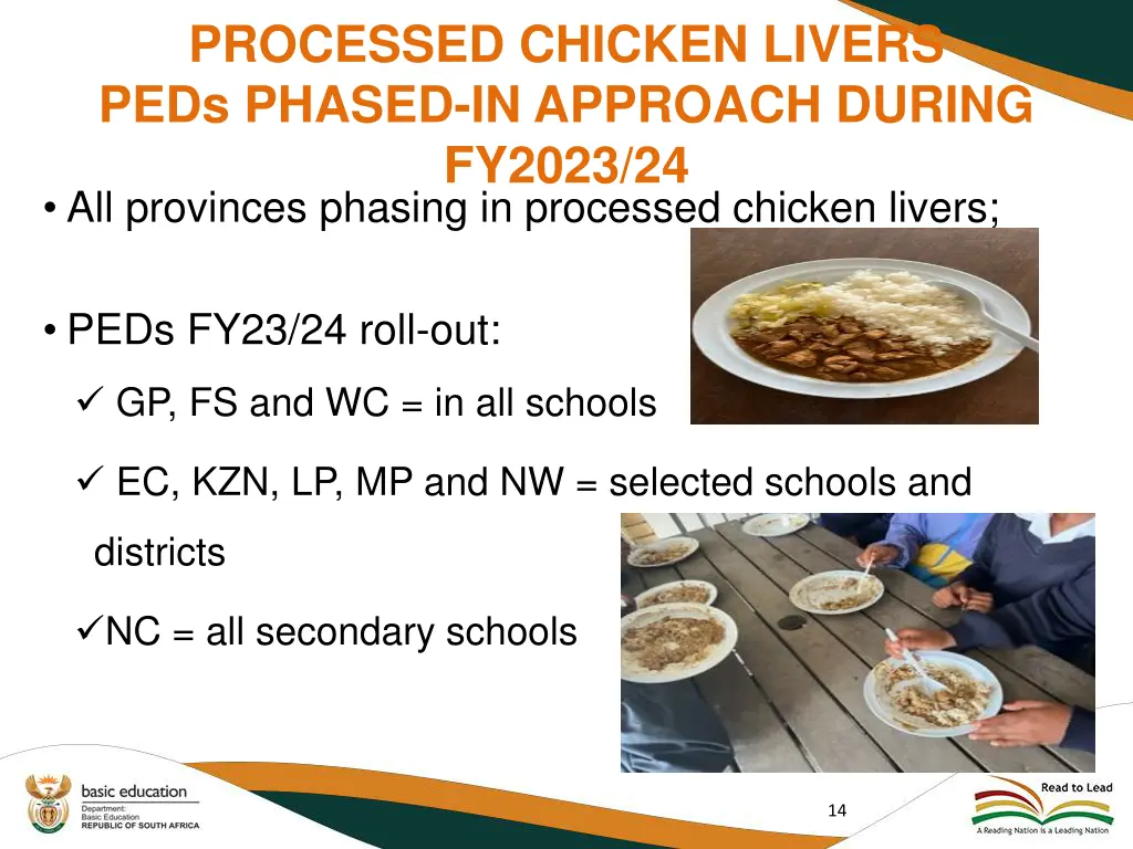 processed chicken livers peds phased in approach