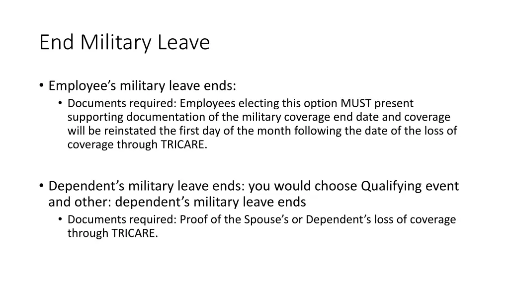 end military leave