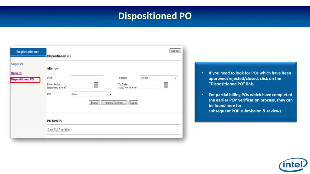 dispositioned po