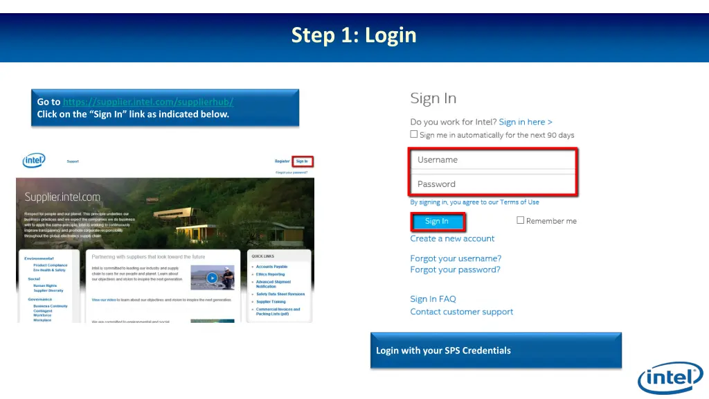 step 1 login