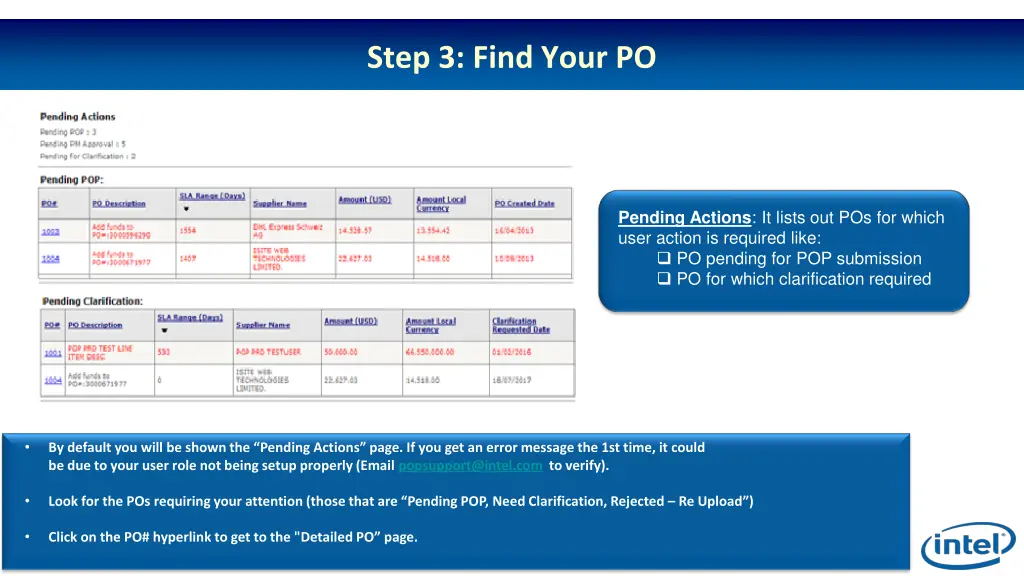 step 3 find your po