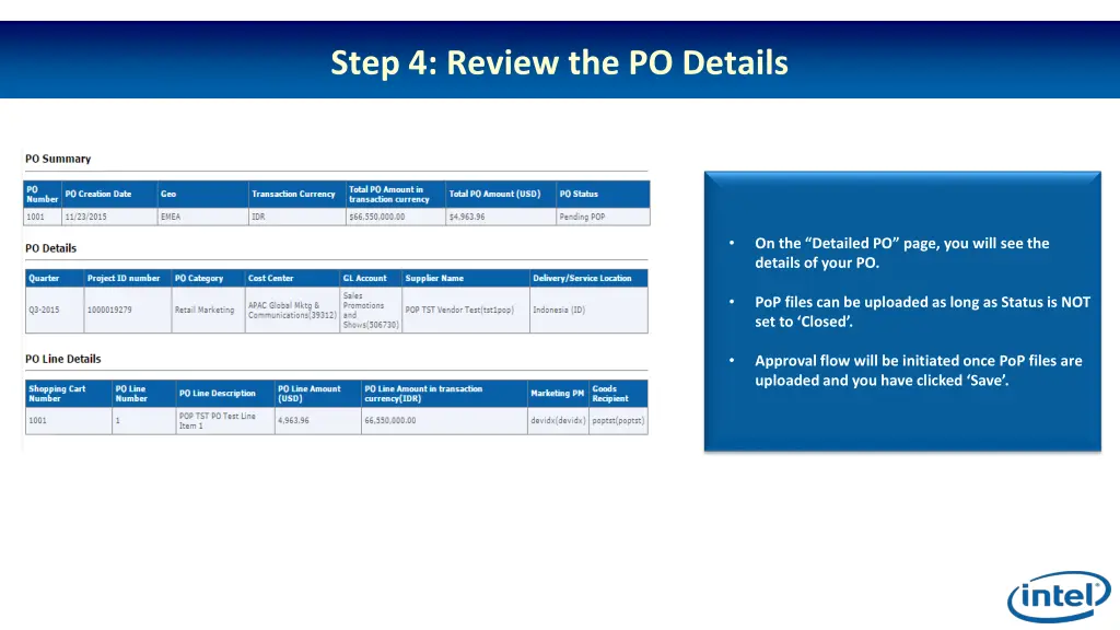 step 4 review the po details