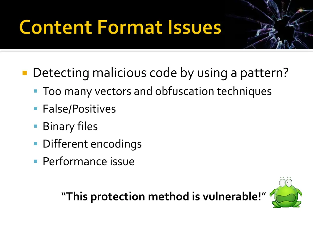 detecting malicious code by using a pattern