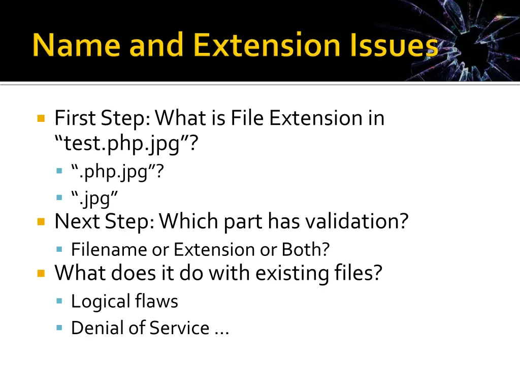 first step what is file extension in test