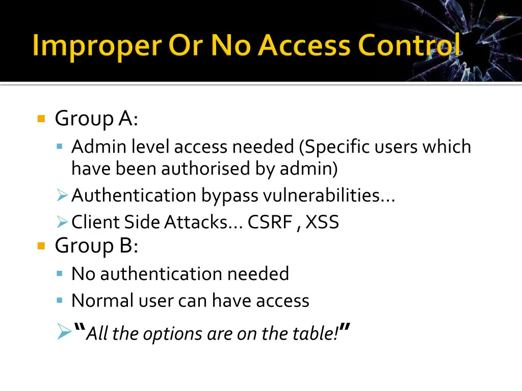 group a admin level access needed specific users