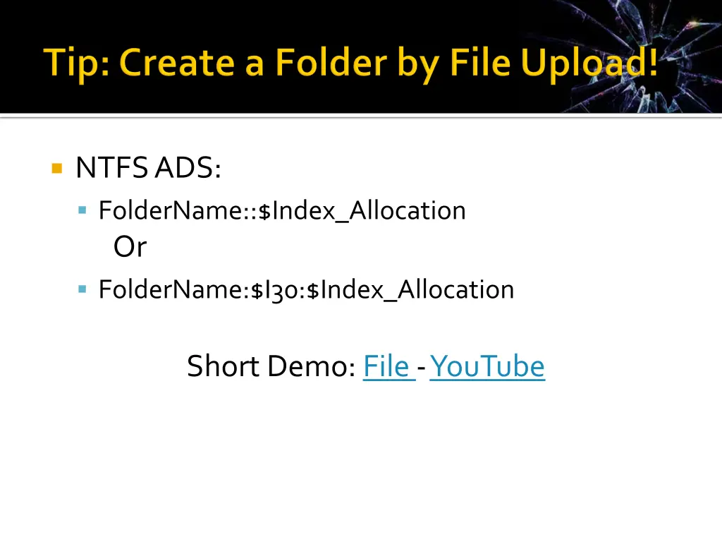 ntfs ads foldername index allocation