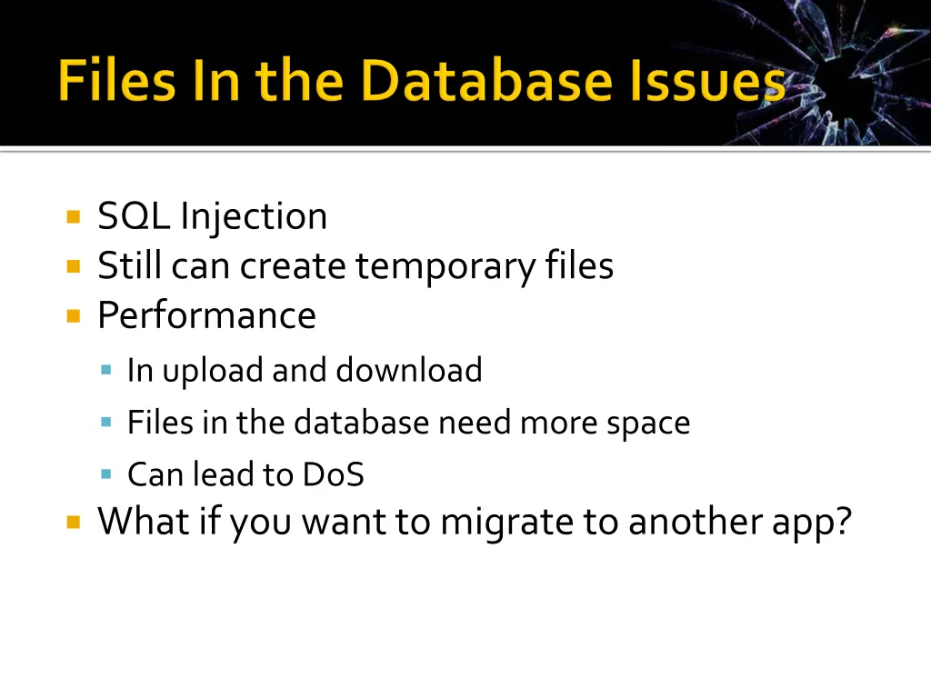 sql injection still can create temporary files