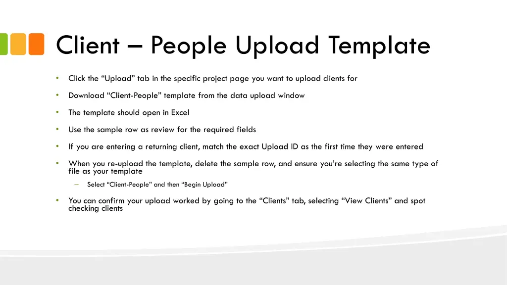 client people upload template