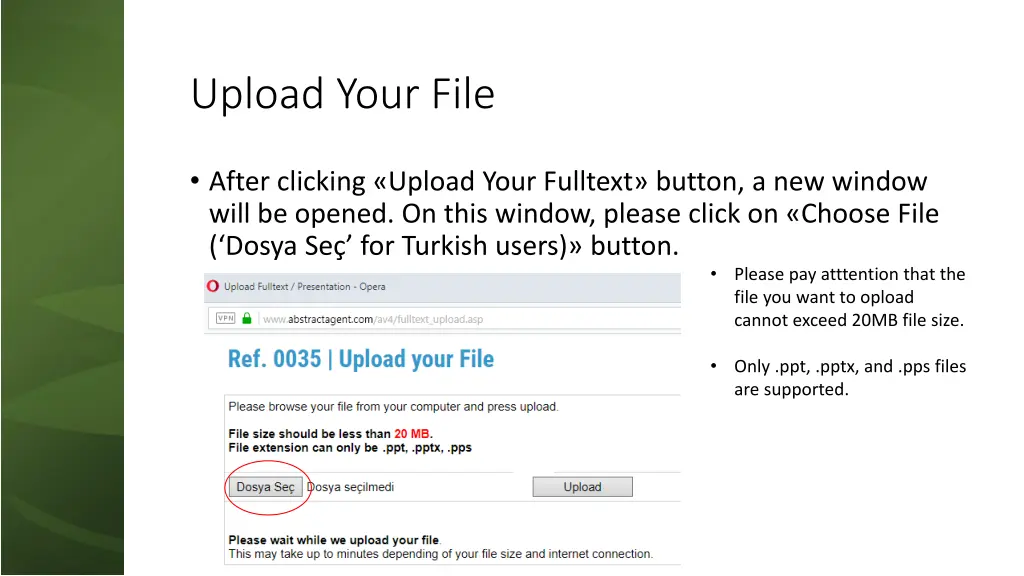 upload your file