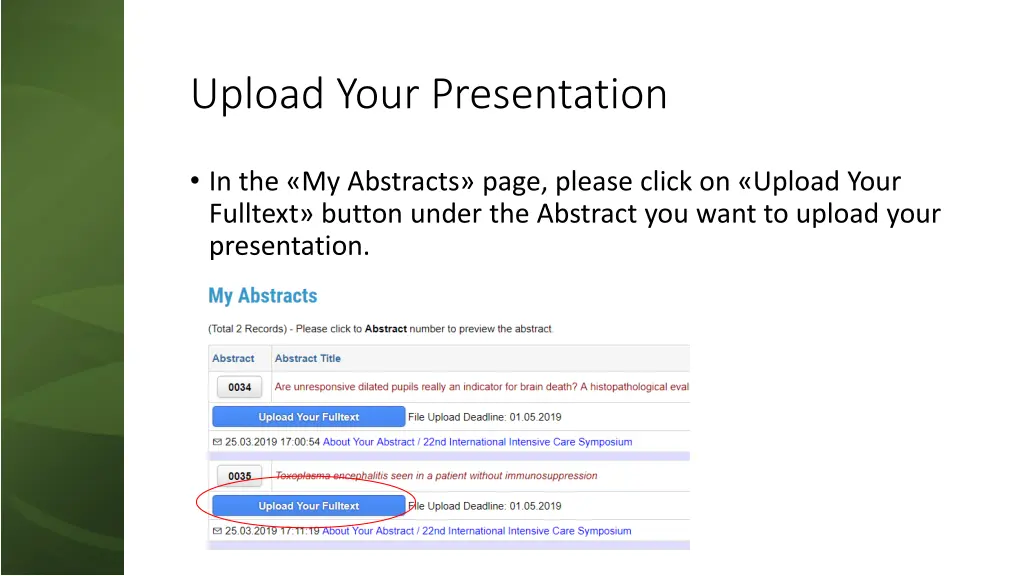 upload your presentation