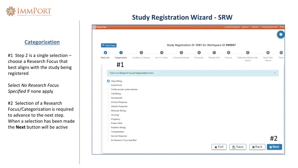 study registration wizard srw 5