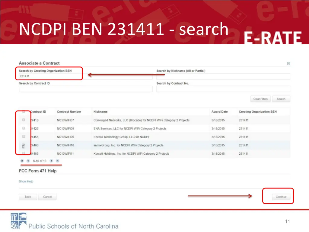 ncdpi ben 231411 search